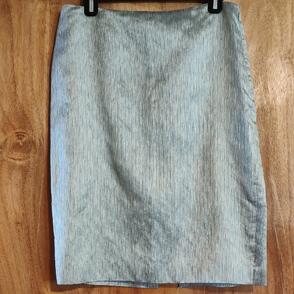 Dana Buchman Gorgeous Silk/Wool Faille Pencil Skirt Seafoam Green Bow Detail 10